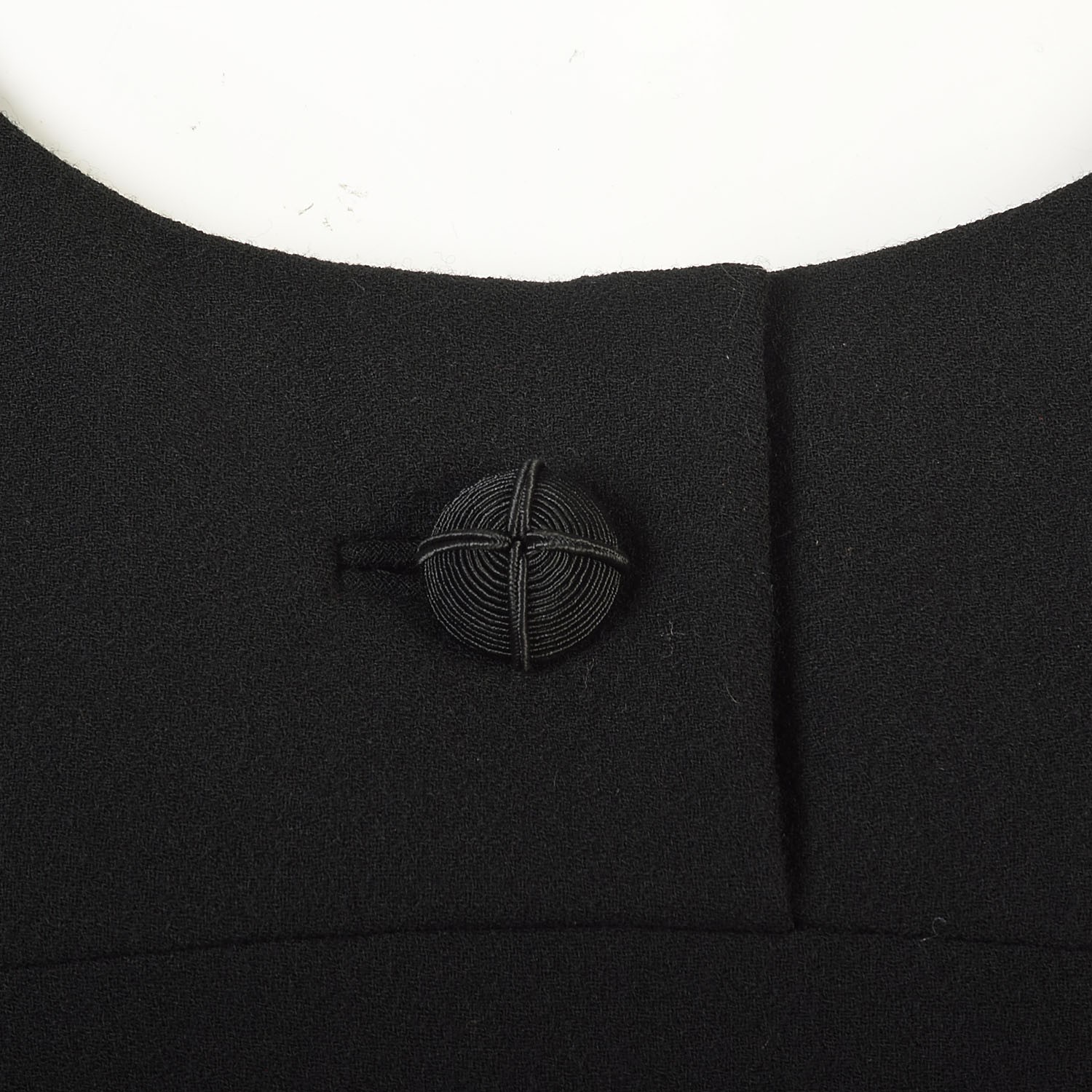 Medium 1960s Little Black Dress LBD Bill Blass Designer Buttoned Mod Mini Dress