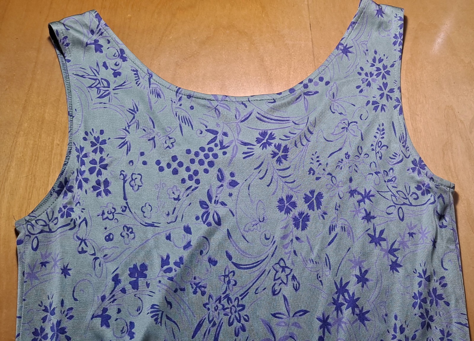 Vtg 80s Flora Kung Silk Jersey Mint Green/Purple Floral Print Sheath Dress 4/ XS