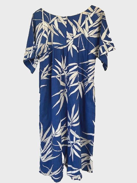 Tsark Hawaii Vtg 70’s Dress 9/10 Blue White Asian Inspo Pockets Zip Piping A-Lin