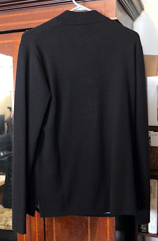 Shanghai Tang Reversible Wool/Silk Mandarin Jacket/Sweater Faux Jade Frog Button