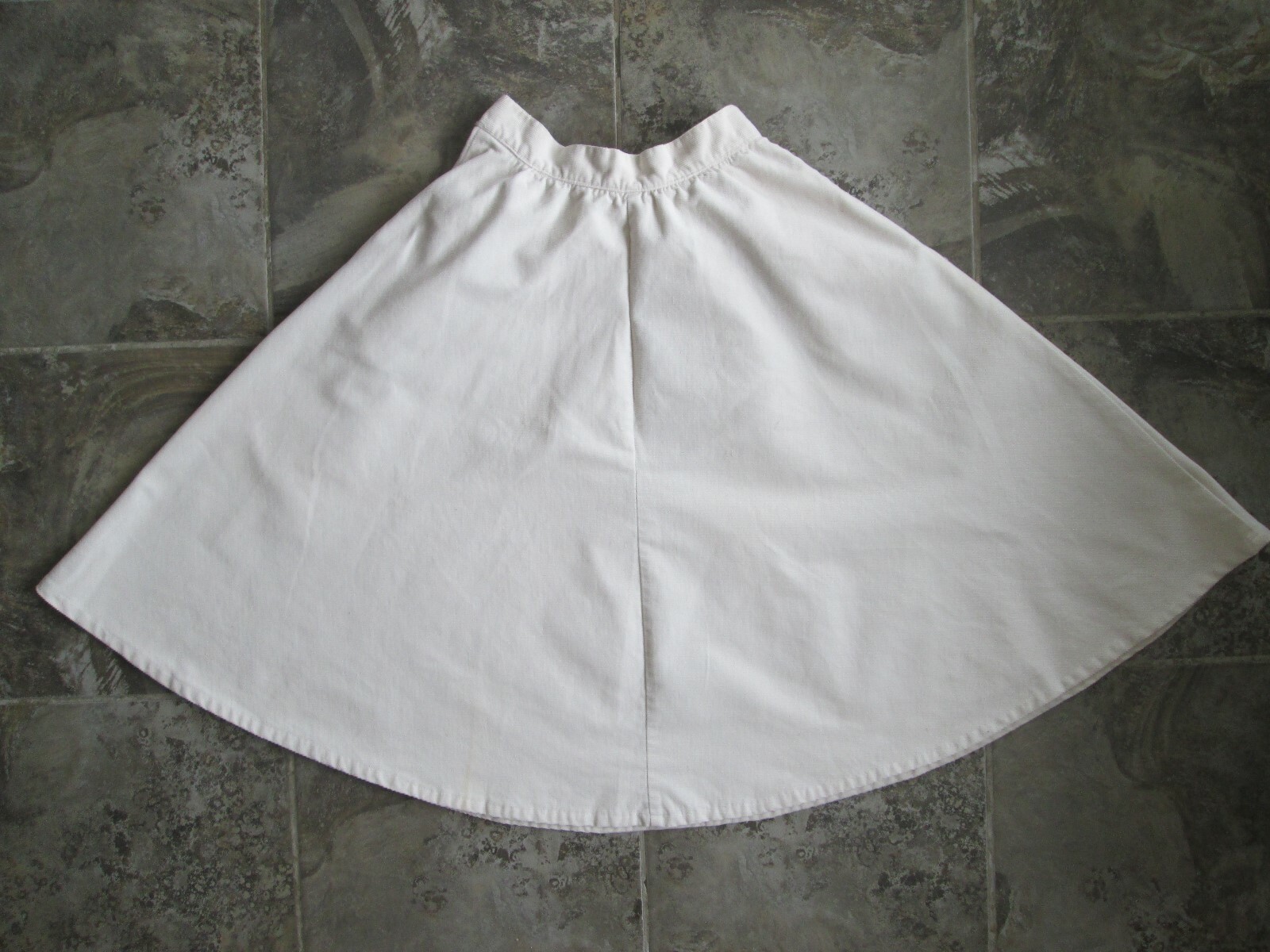 VTG Annalisa Corduroy Skirt 24 Waist Small Pearl White A-Line Full Casual Hippy