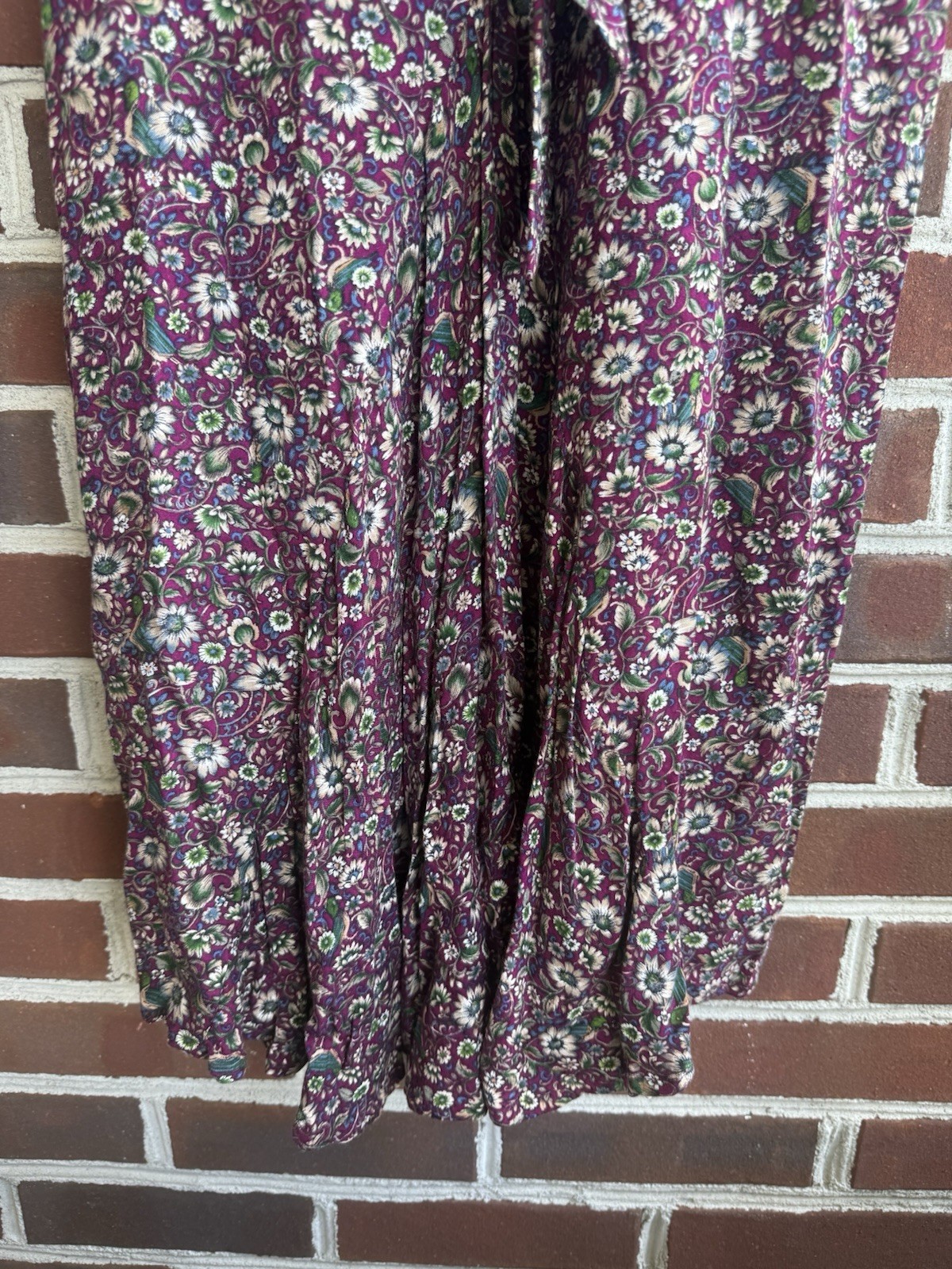 Vintage 80s Moonglow Floral Prairie Dress Small Lace Trim Drop Waist Peplum