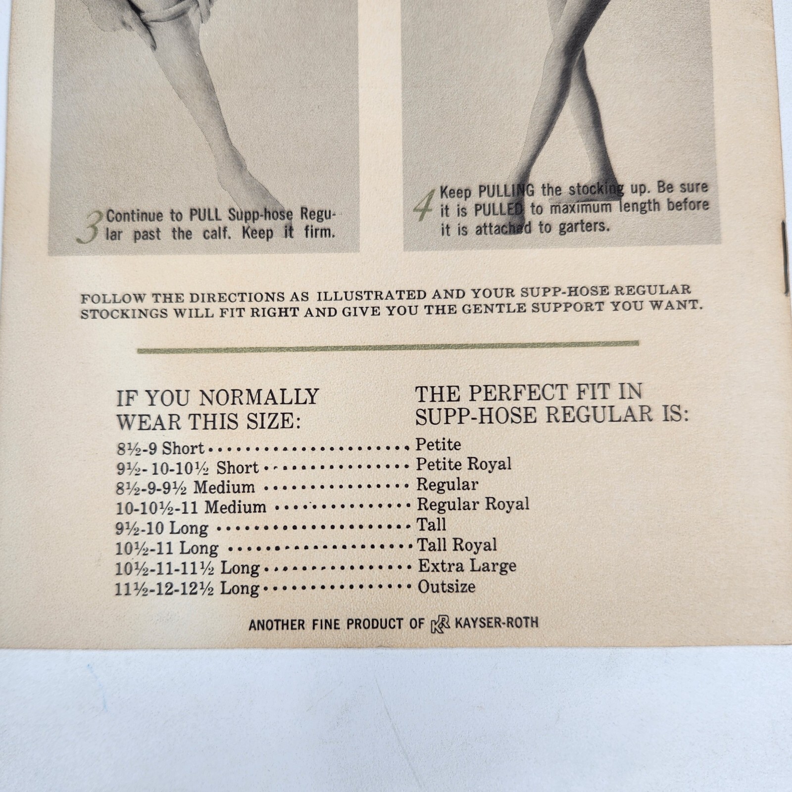 Vintage Supp-Hose Kayser Nylon Stockings Seamed Pantyhose Charm Regular 8.5-9.5M