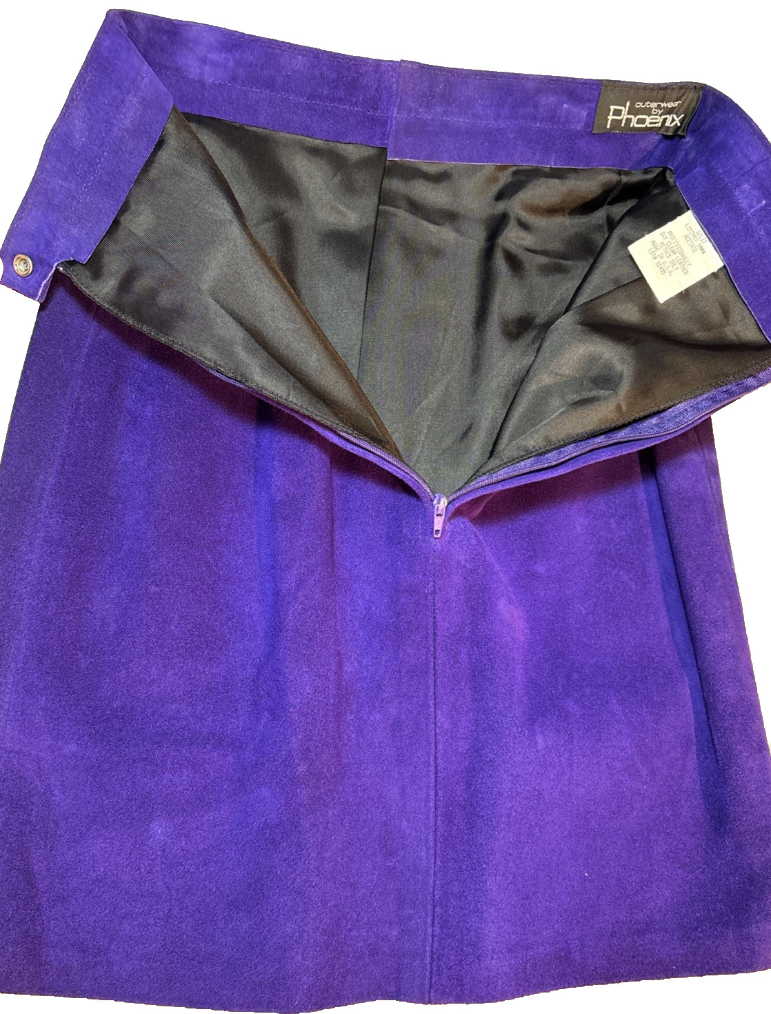 Suede Skirt Split Cowhide Outerwear By Phoenix 3/4 23×18 Purple USA Vintage