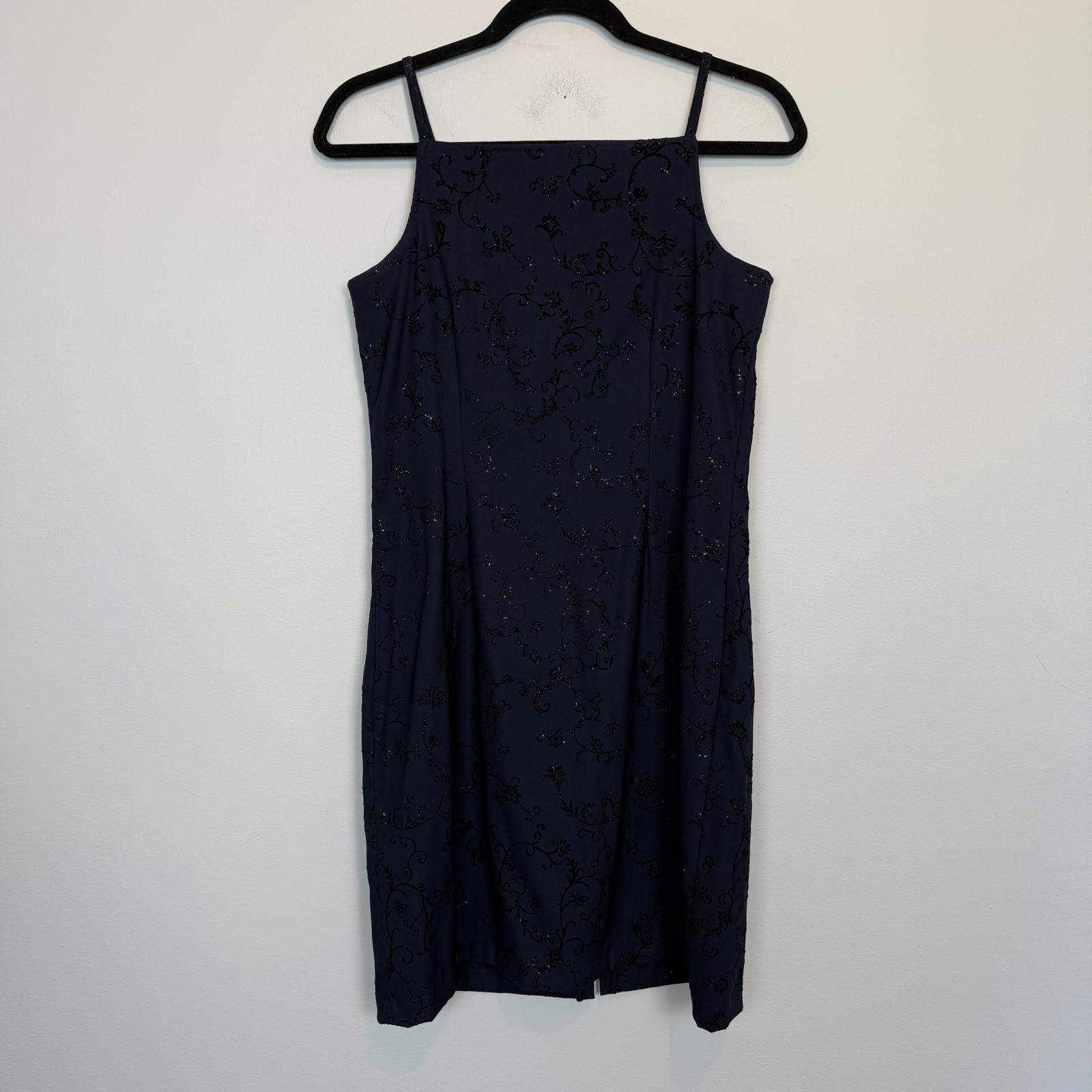Vintage 90s navy mini dress high neck sparkly small y2k party
