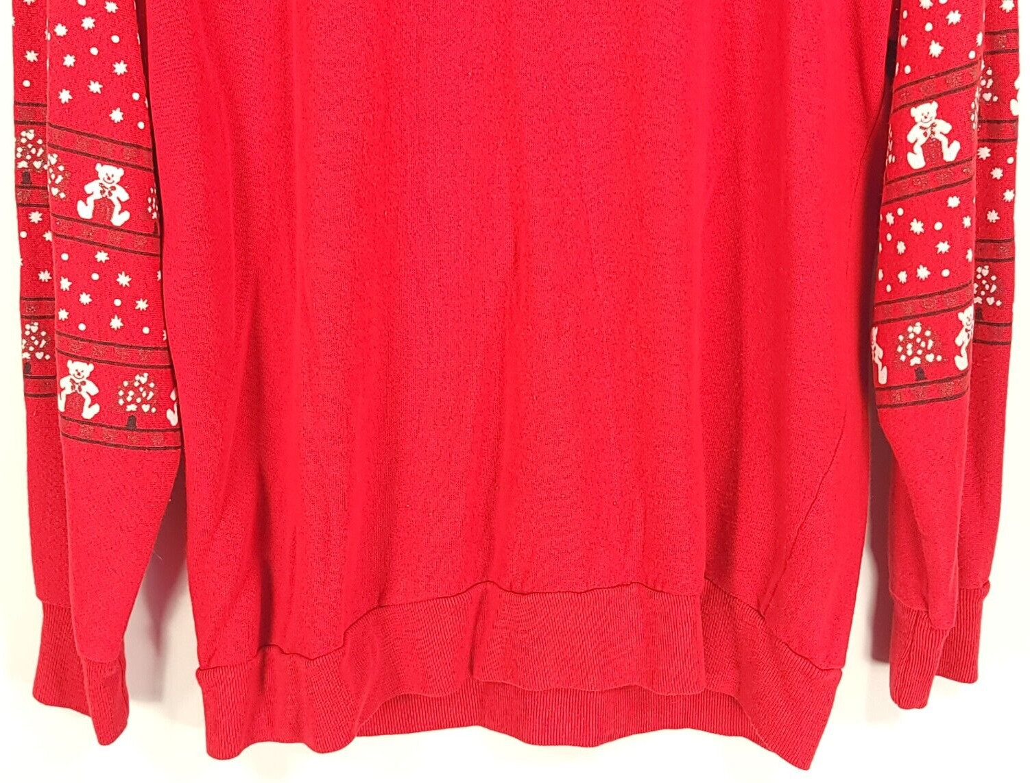 Vtg Ugly Holiday Graphic Sweatshirt Women’s Med Distressed Christmas Sky Lite