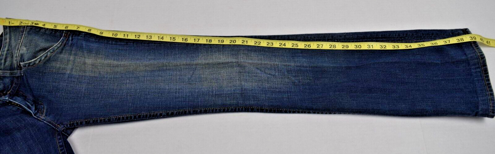 VTG Jeans Hudson Size 26 x 32 S/M 90s Med Blue Fading Low Rise Flared Made USA