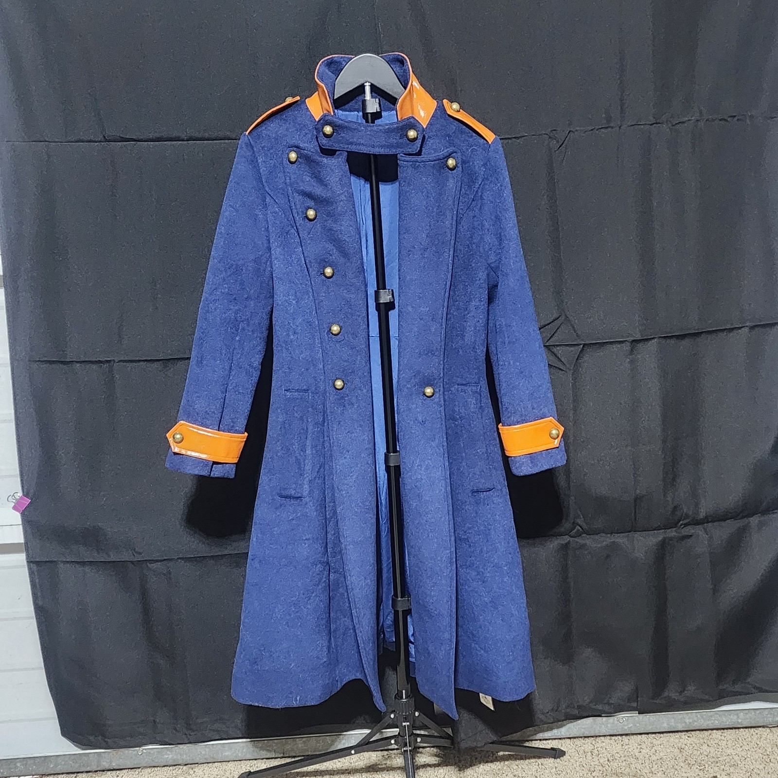 Navy Blue Vintage Style 1940s/50s Patchwork Military Button Coat NWT PLEASE READ