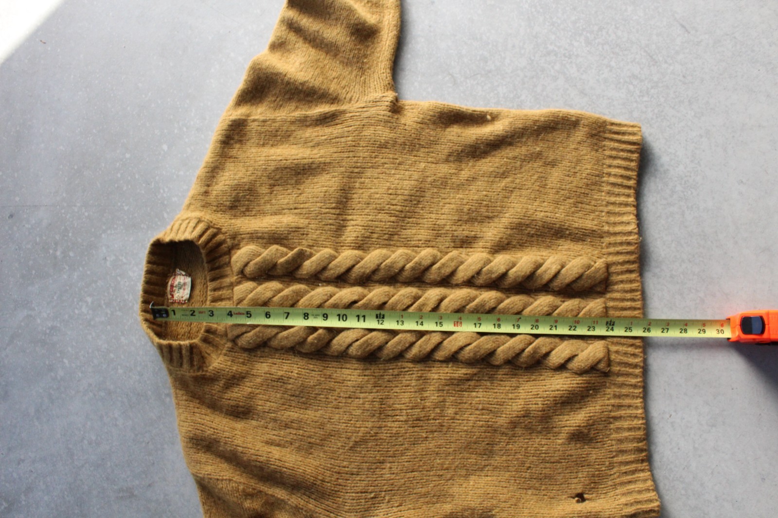 Vintgage 1950s Mcgregor Pub Shetlandwool mustard yellow knit sweater mens sz L