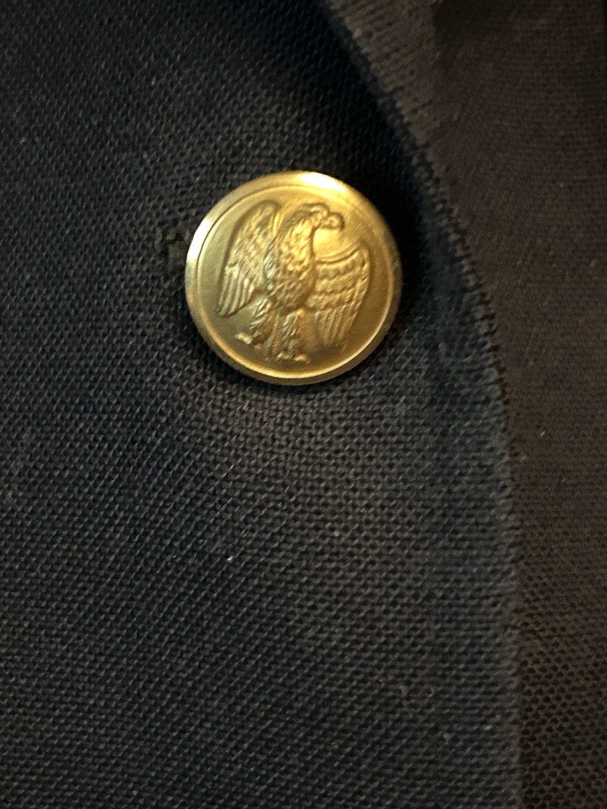 Vintage Stanley Blacker Wool Blend Womens Size 10 Dark Navy Blazer Brass Buttons