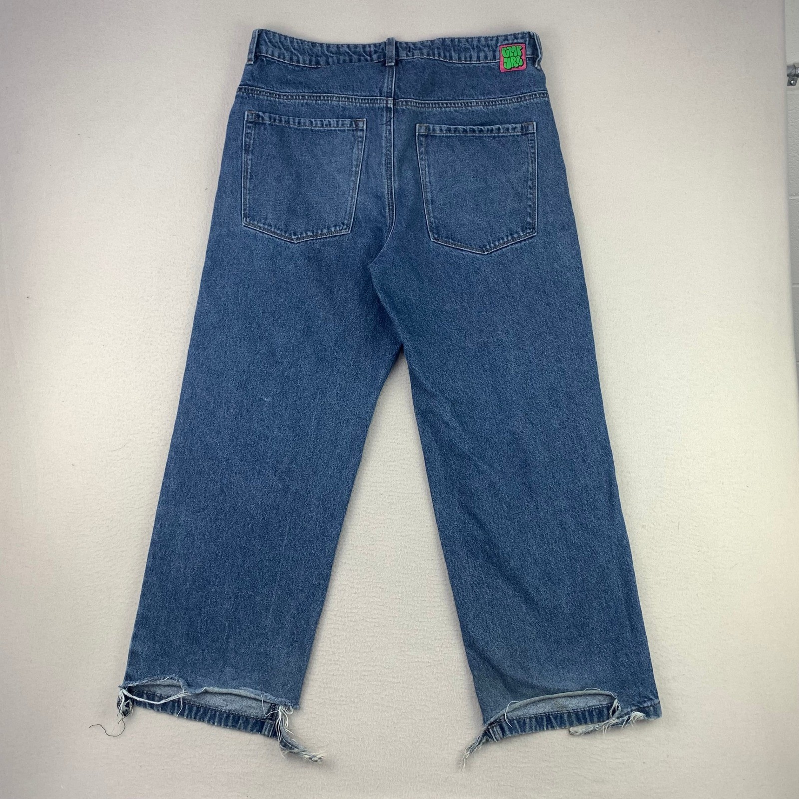 Thrashed Empyre Jeans Baggy Womens 12 Blue Faded Denim Skater Y2K Distressed 90s