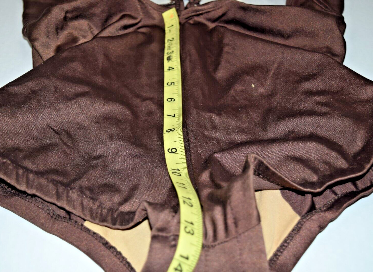 Swimsuit VTG 50s 60s Cole of California Silky Chocolate Brown Back Clasp Sz S/M