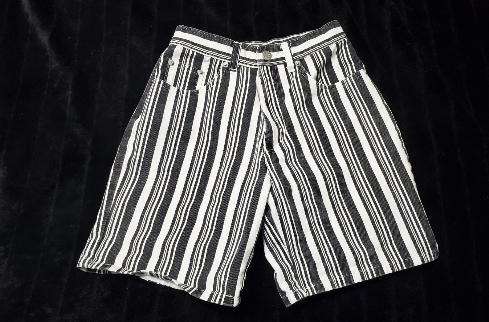 Vtg Sostanza High Waisted Mom Shorts Striped Sz 5 Juniors XXS See Measurements