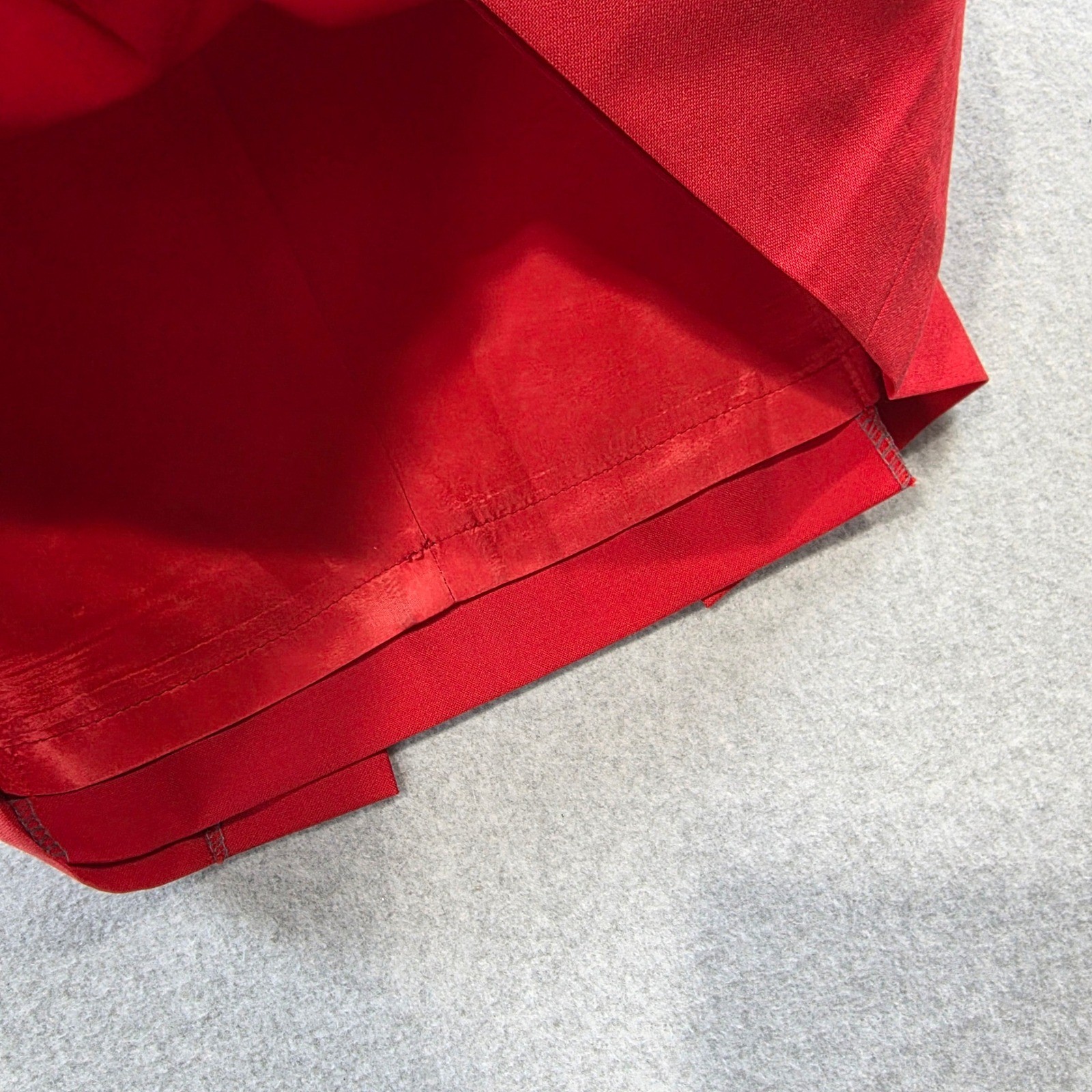 Vintage Burberrys Red Wool Midi Skirt Womens 8 High Waist Pleated Union Made USA