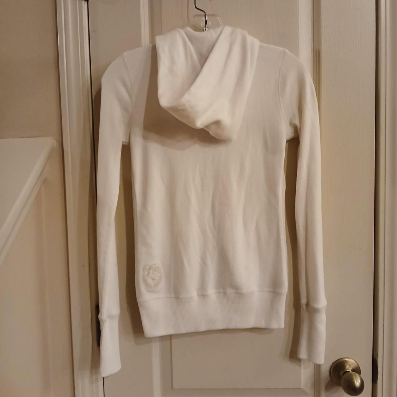 Y2K Abercrombie & Fitch white full double zip lightweight hoodie big tag S