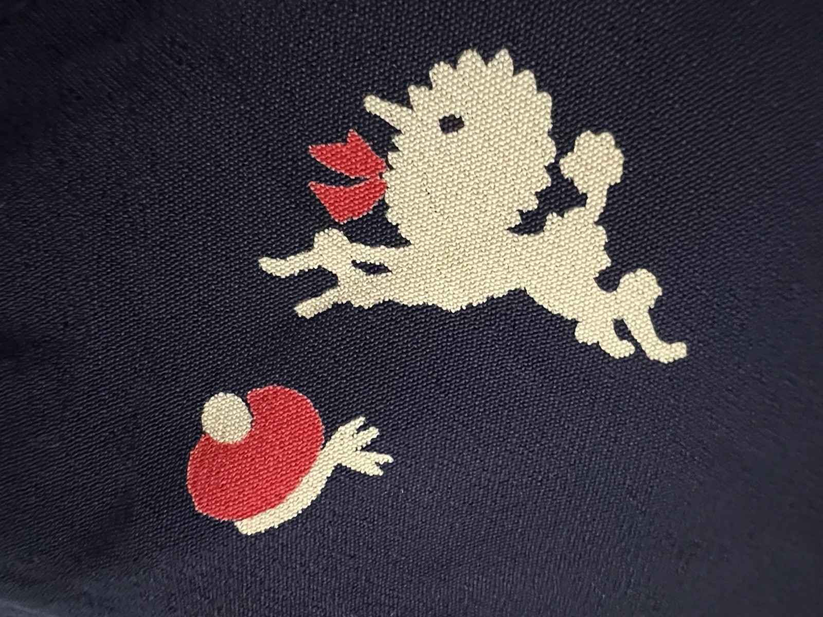 VTG 1950’s Poodle Dog Novelty Prints Blue Dress w Red Lining GOOD CONDITION S M