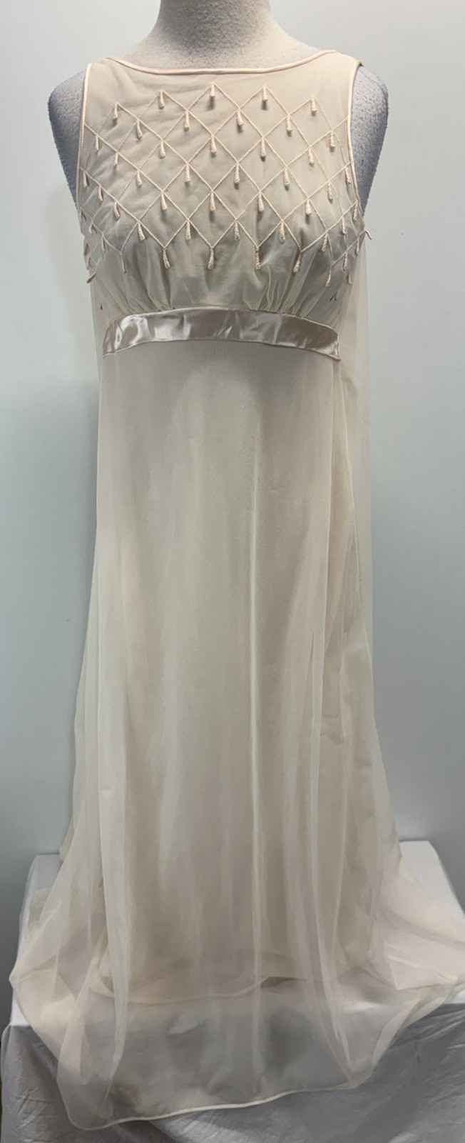 Vtg Couture Internationale By Norman Hartnell 2 Pc Peignoir Gown Jacket 32 60s