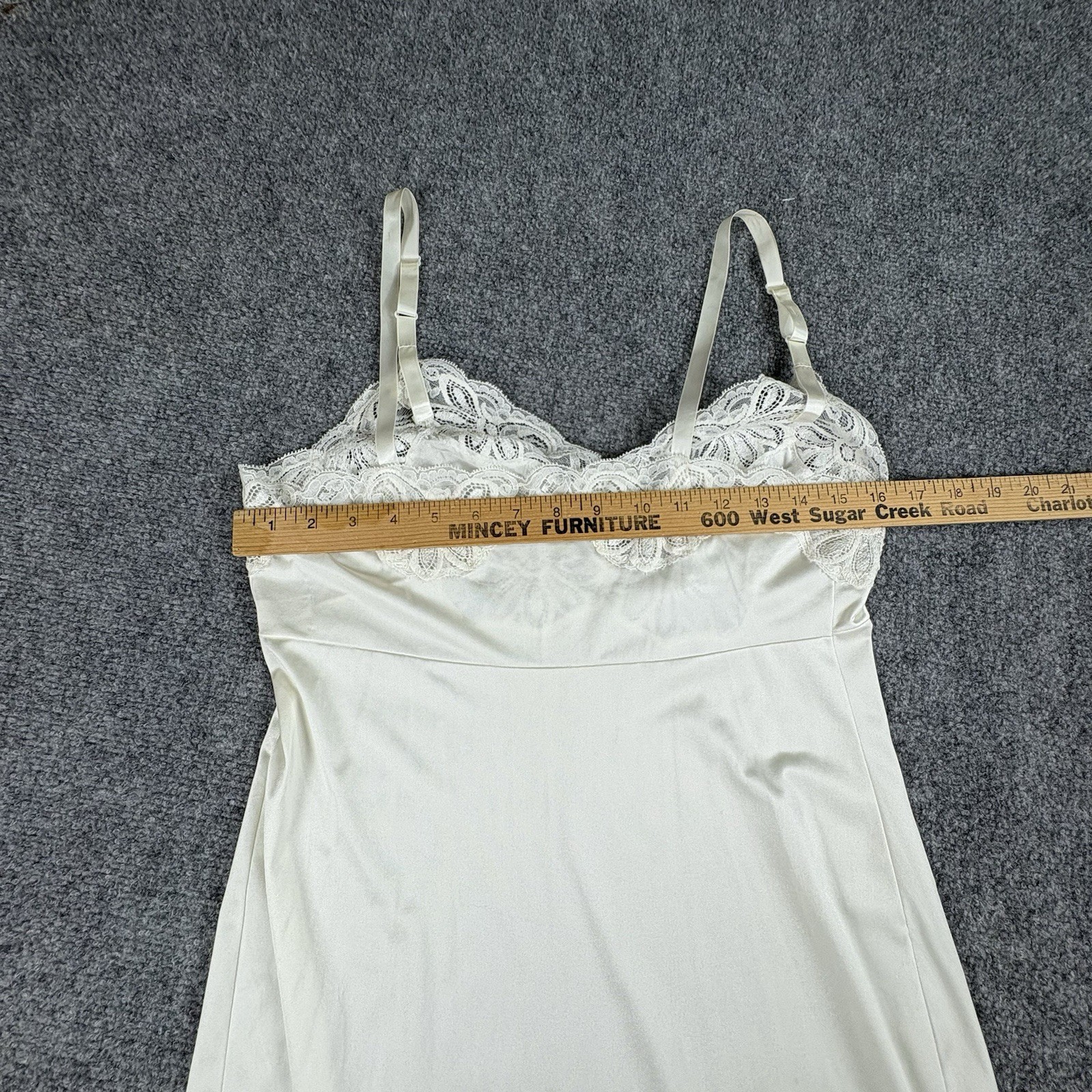 VTG 90s Shadowline Slip Dress Women 34 MS White Coquette Romantic Regency Y2K