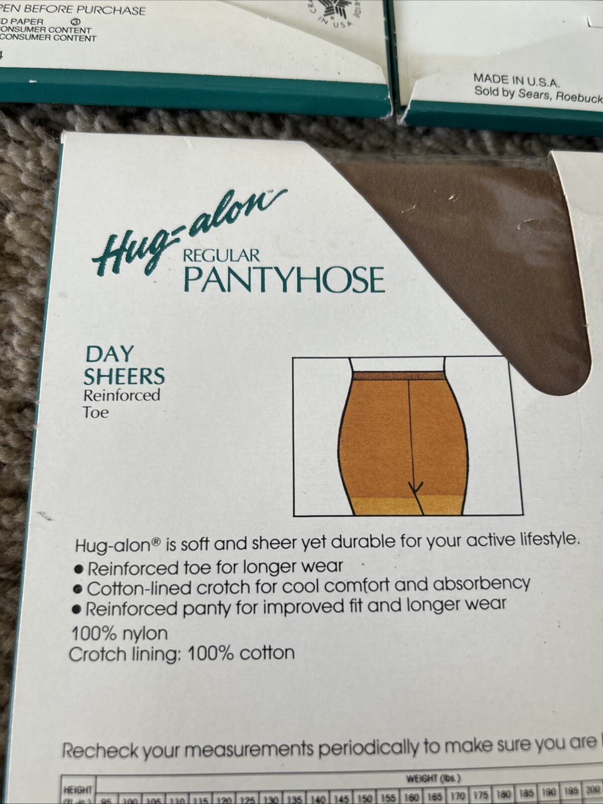 LOT Sears Hug-alon AVERAGE Sandalfoot Only Toe Nylon Pantyhose TAUPE SANDSTO A25