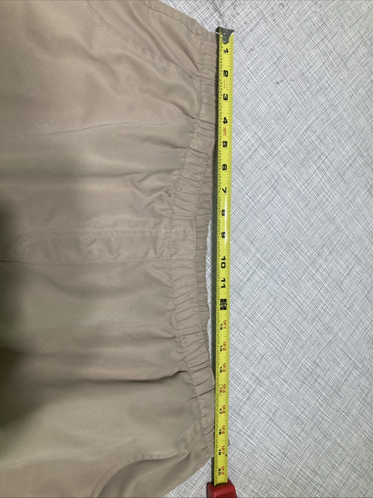 Alia Vtg 90s Y2K Women 20W Beige Capri Pants Grannycore Elastic Waist Plus Poly