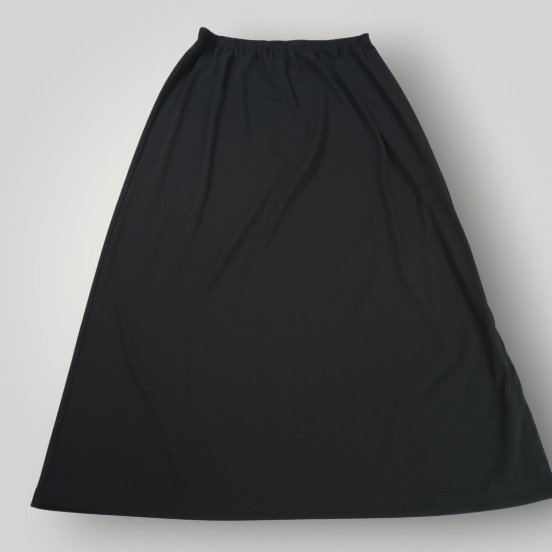 Victor Costa Occasion Women’s L Black Long Skirt Side Slit Elastic Waist