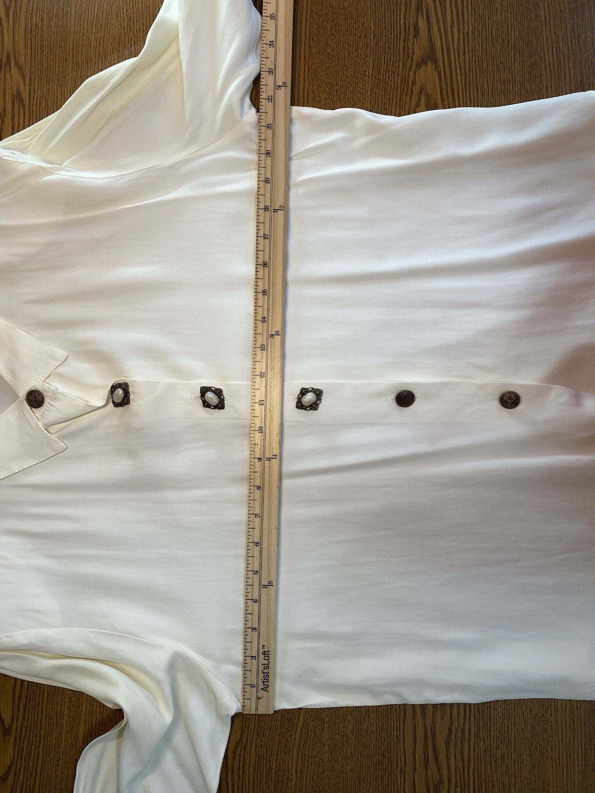 Vintage Pandora Casuals Womens Victorian Button Up Shirt Size Large Royalcore