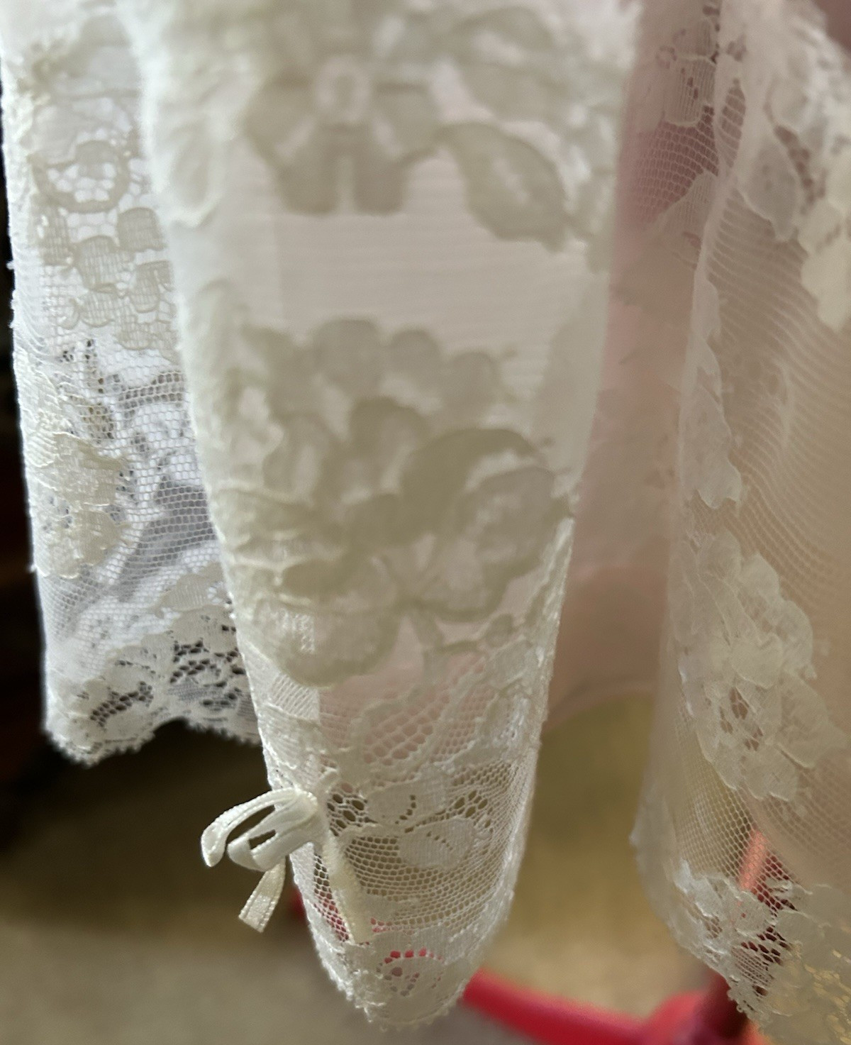 Vintage Babydoll Nightie 1950s-60s Vanity Fair Nylon Chiffon Pink Size 32 Small
