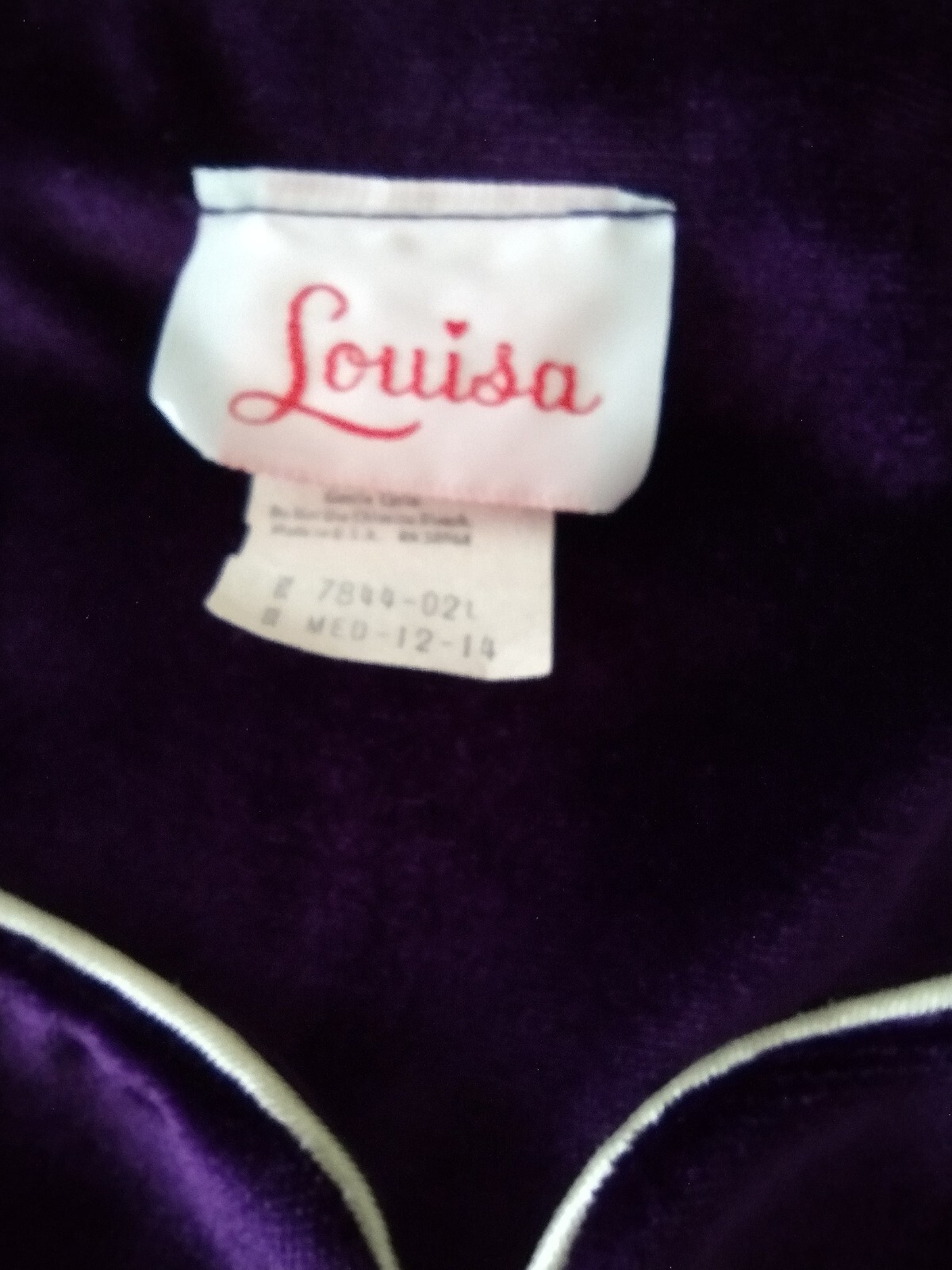 Velvet Louisa Purple Long Gown Med 12 – 14 Made in USA