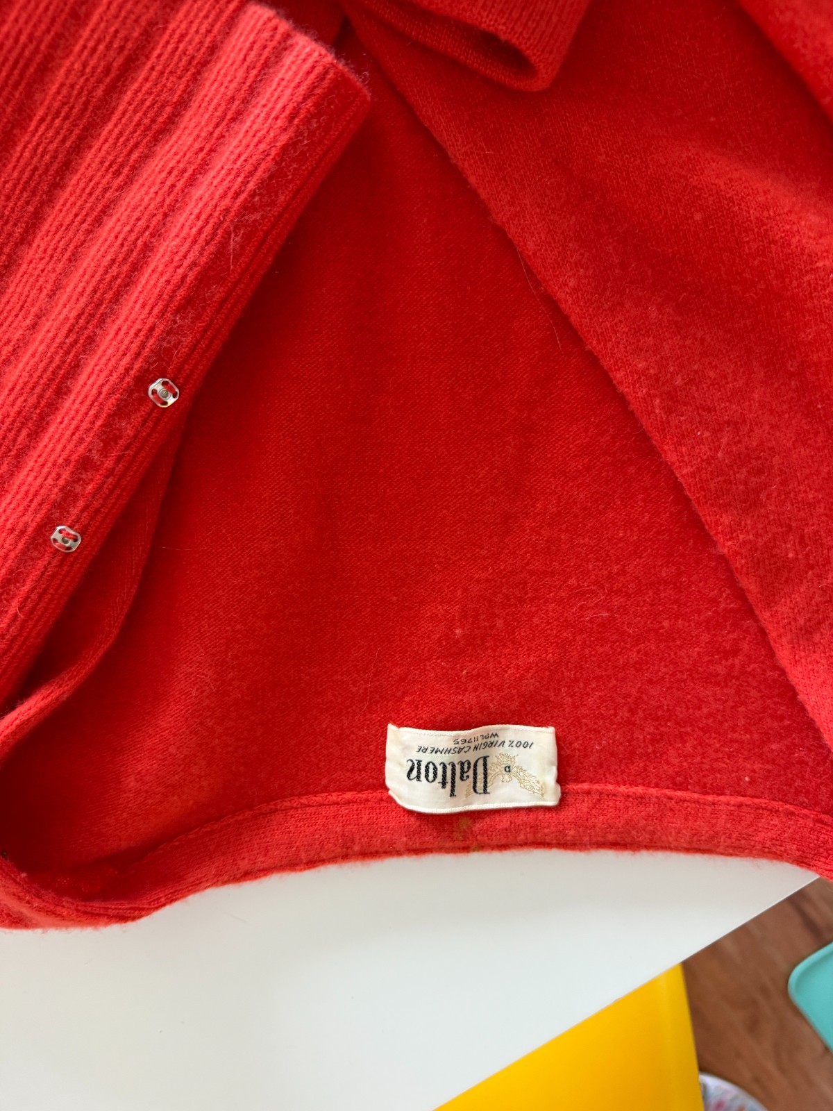 ❤️ Vtg Dalton Cashmere 3pc Skirt Set Cardigan Shell Luxe Minimalist Dress Red S