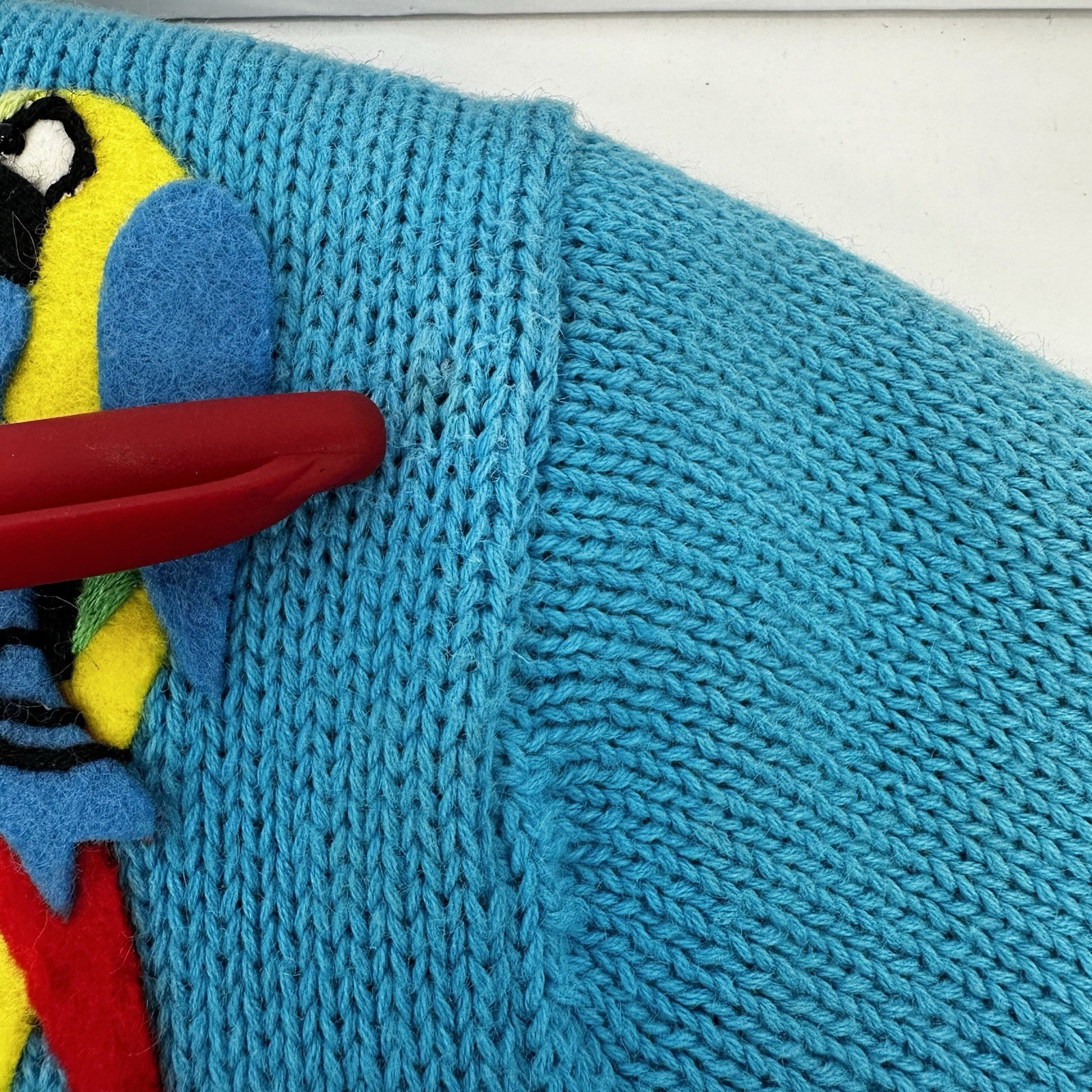 Susan Bristol VTG 1999 Parrot Cardigan Tropical Bird Knit RamieCotton Y2K S READ