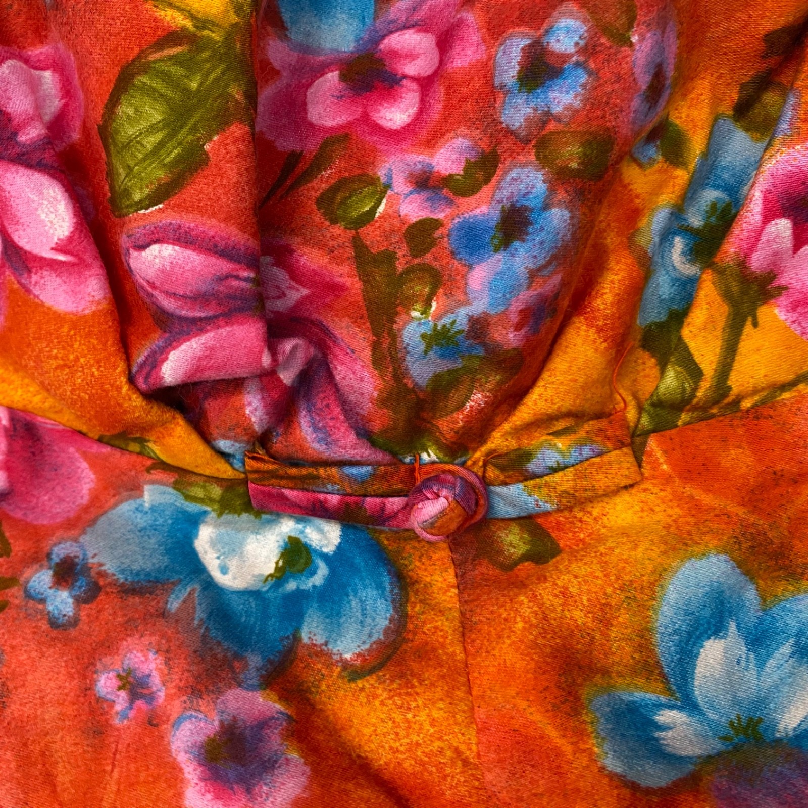 1960s Alice Polynesian Fashions Floral Hawaiian Retro Mod Resort Maxi Waterfall