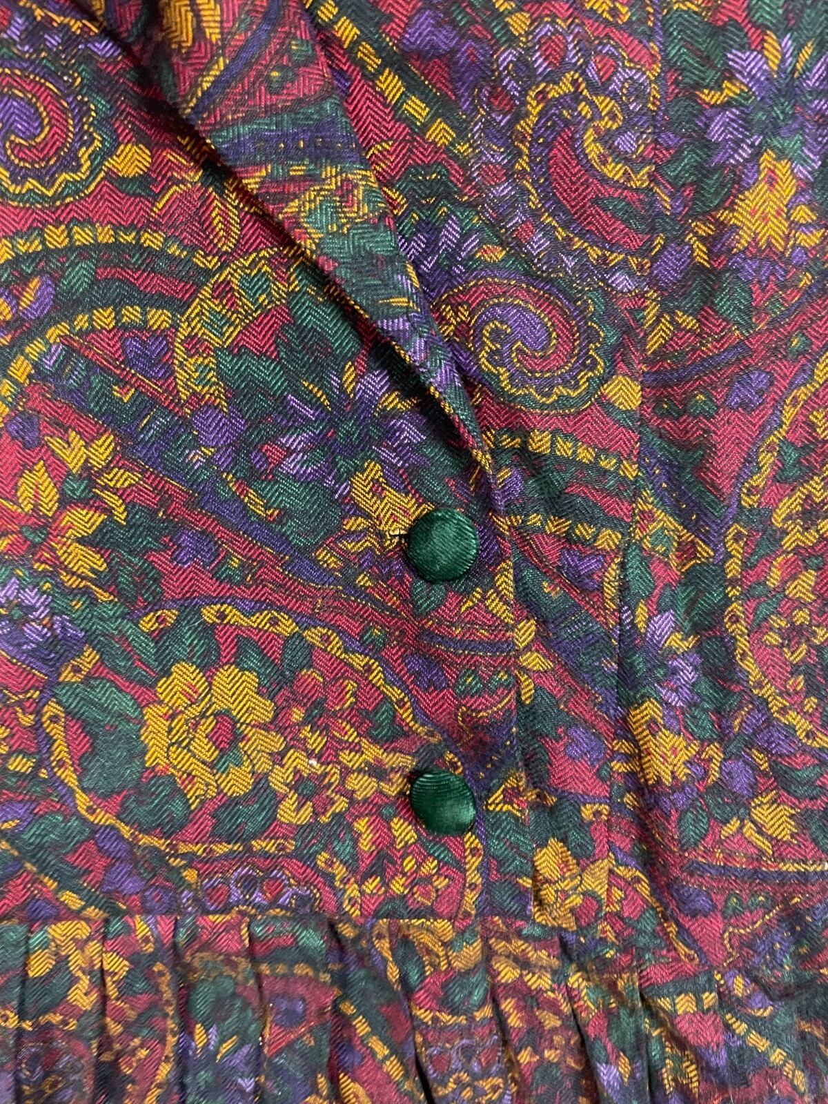 VINTAGE K.C. SPENCER paisley floral pleated maxi long sleeve size 8