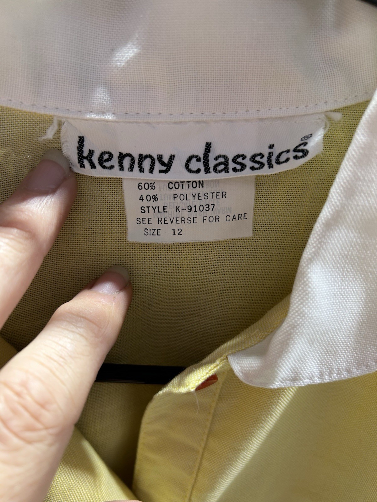 Vintage Kenny Classics Yellow Waitress Style Dress Size 12 All Original Buttons