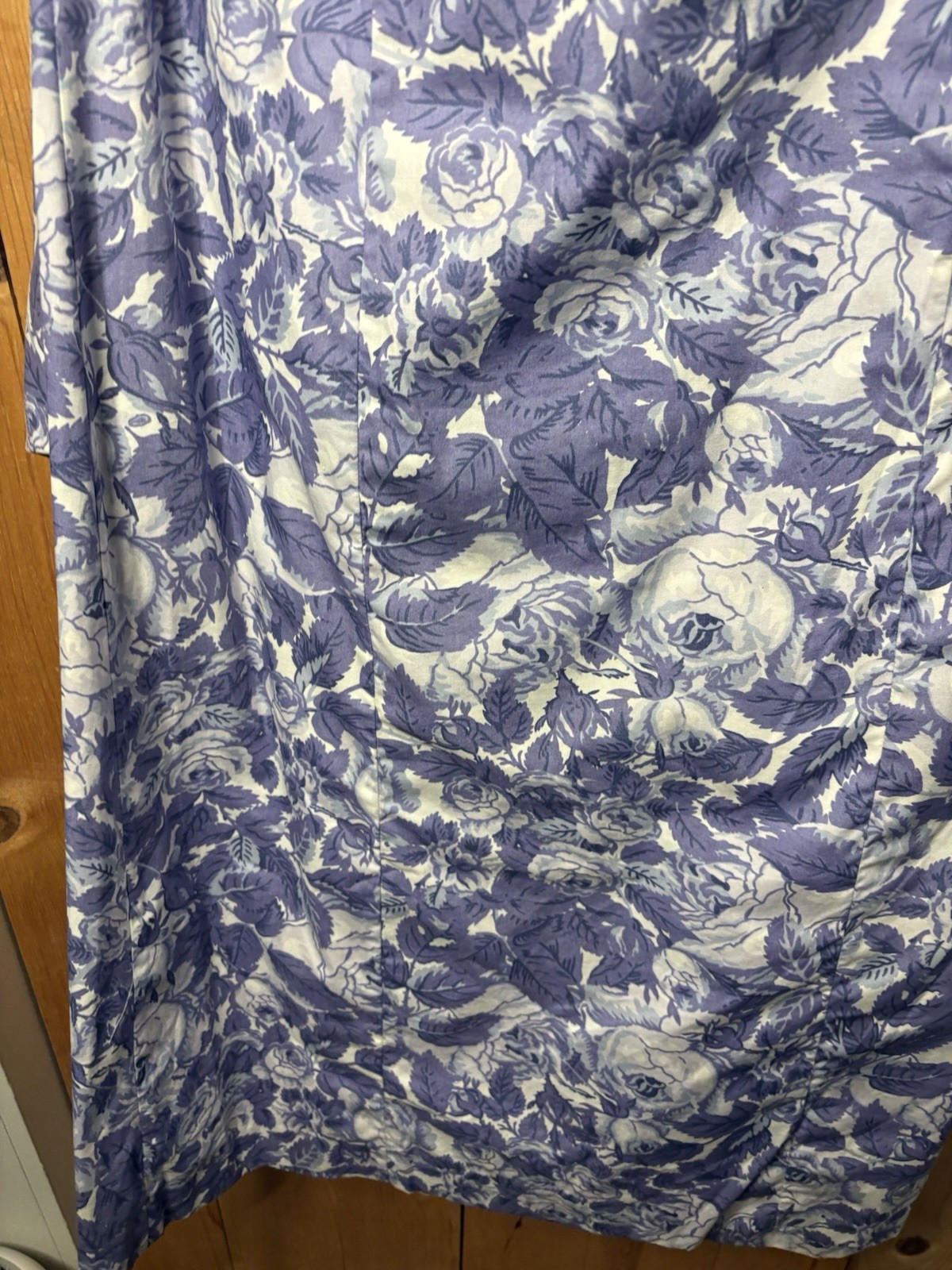 VTG Laura Ashley Dress Strapless Floral Purple XS/S Draped Bow 34/32 (tiny Flaw