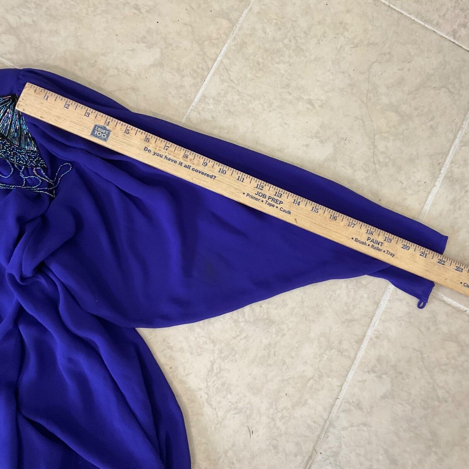 Casadei 1980s Double Layered Formal Dress M/L Purple beaded shoulders Art Deco