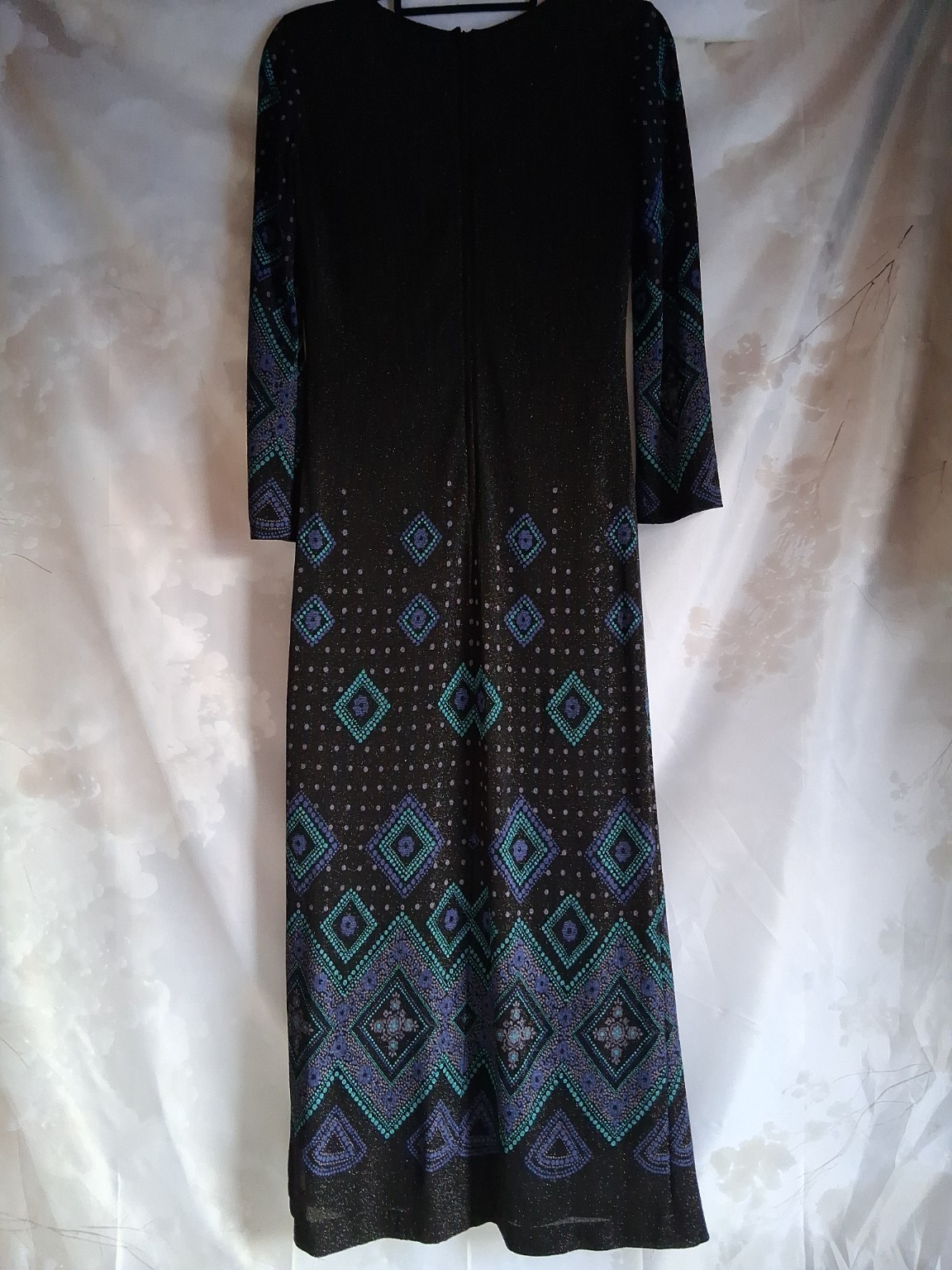 Vintage Finnish Designer Maxi Dress Niemeläinen Scandinavian 70s 80s