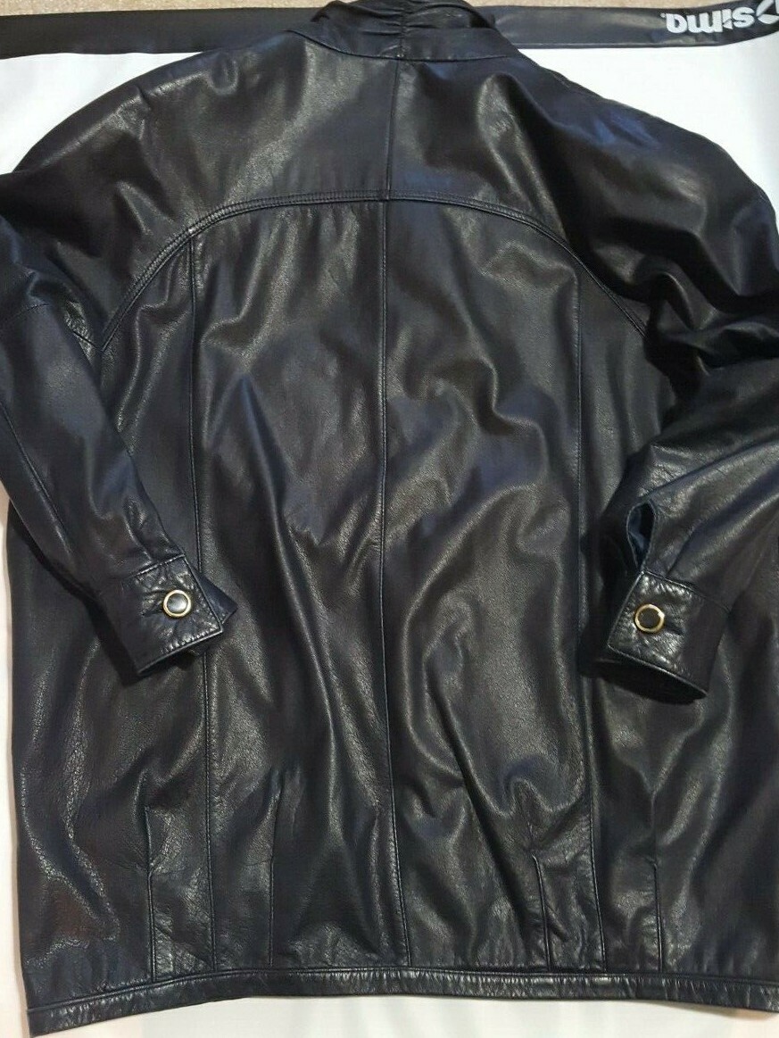 Pelle New York Milano 100% Soft Leather Womens Mid Length Coat
