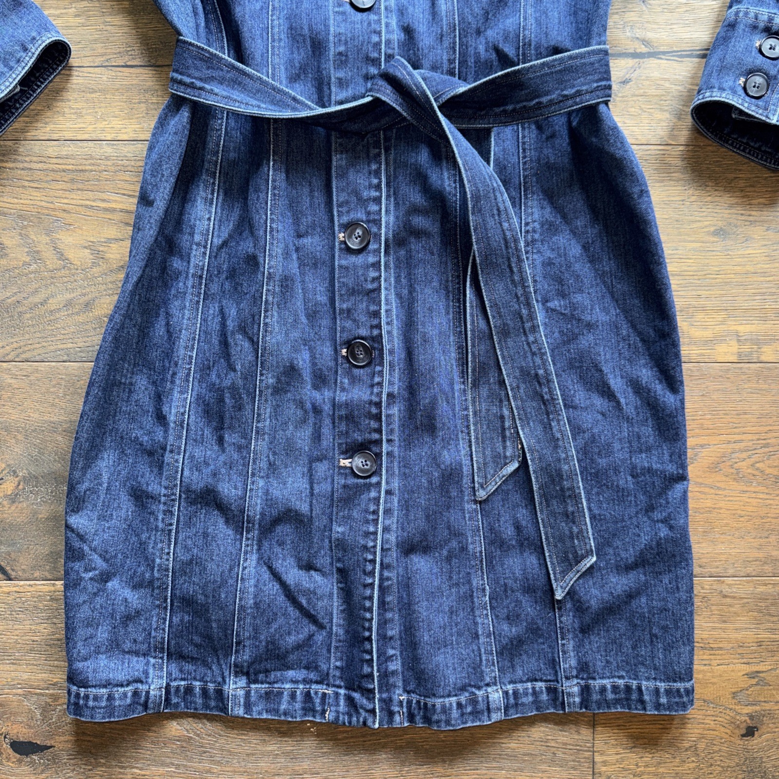 VTG Jones New York Country Sz 14 Denim Dress 100% COTTON +Belt Cottagecore