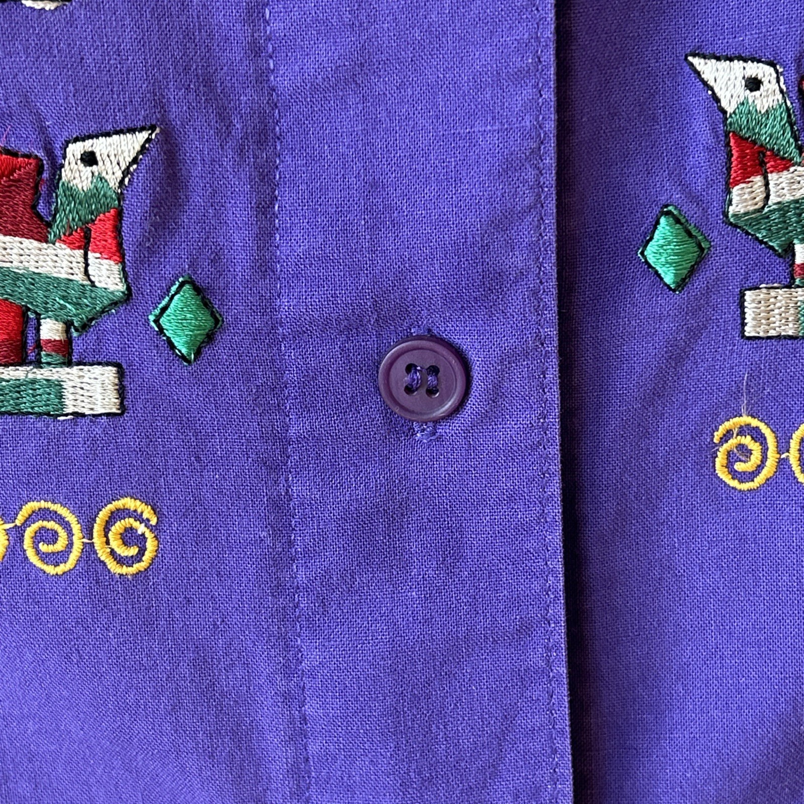 Vintage 80’s Counterparts Womens Shirt Western Native Design Purple Size 14