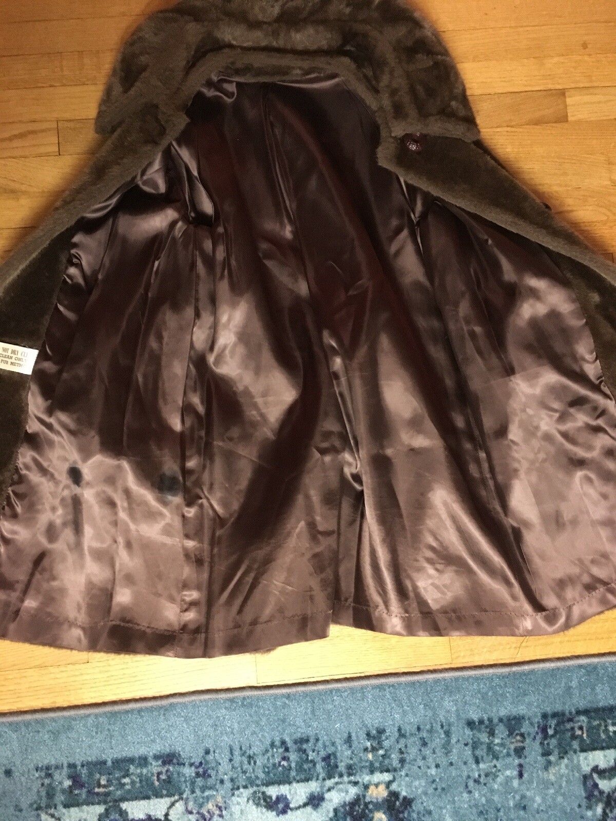 Vtg 50s 60s Ladies Brown Faux Fur Long Coat Jacket Womens M-L Party Glam Mod