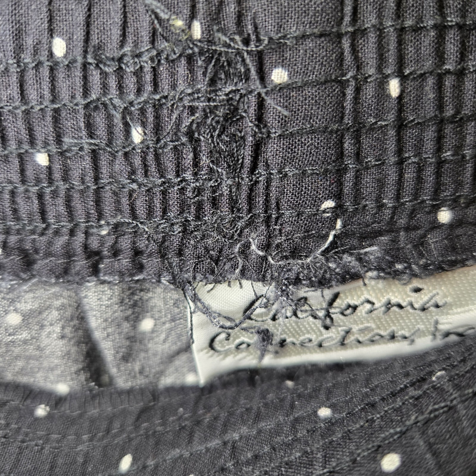 Vintage California Connection Inc. Black Maxi Skirt Floral Fan Elastic 32″ Waist
