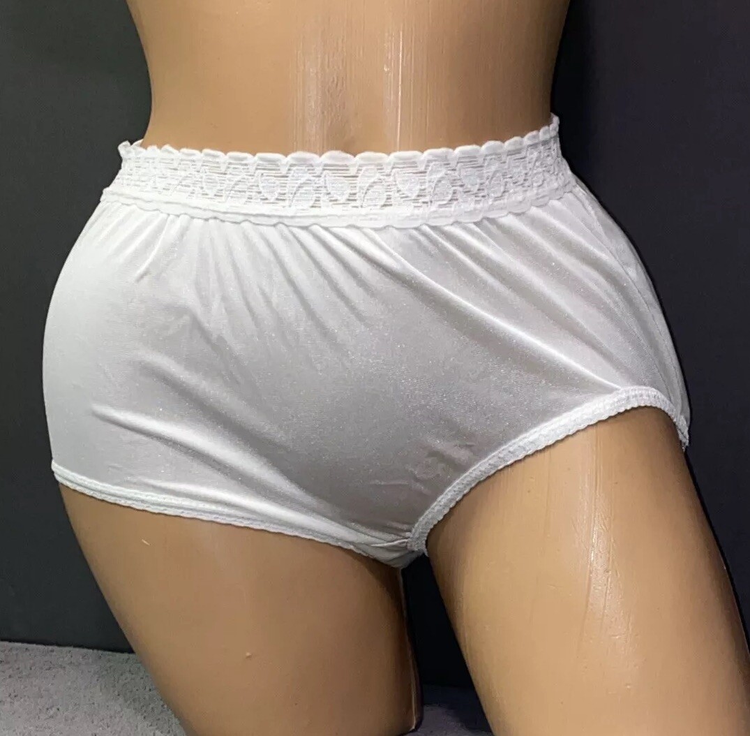 Vintage White Granny Panties~TR Bentley~Girdle~sissy Nylon Underwear~panty Sz 8