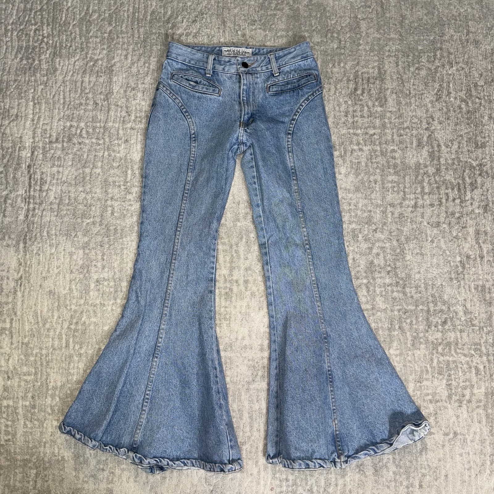 Made in the Shade Vintage Flare Jeans Blue Light Wash Bell Bottoms Pants Size 1