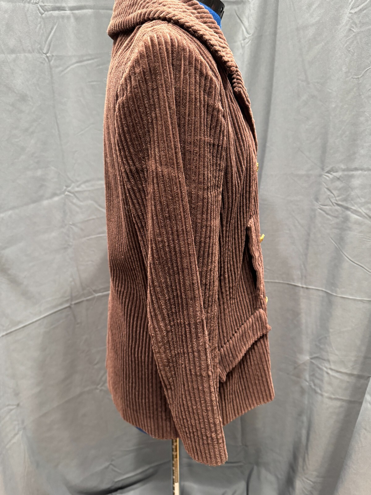 VTG 1970’s custom peacoat jacket corduroy Chocolate Brown size med