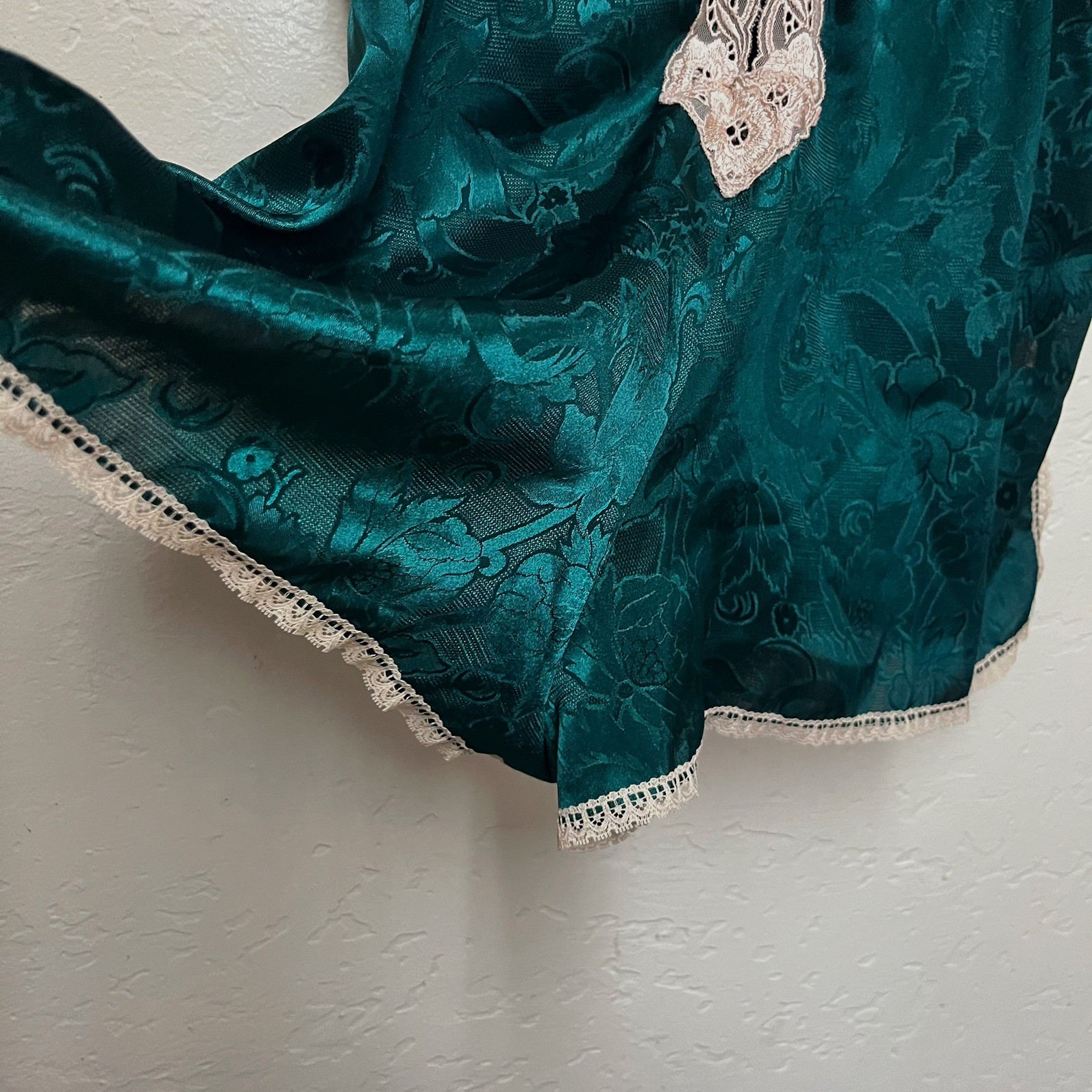 Rare Vintage Victoria’s Secret Gold Label Green Teddy Romper Lingerie Sz L Slip