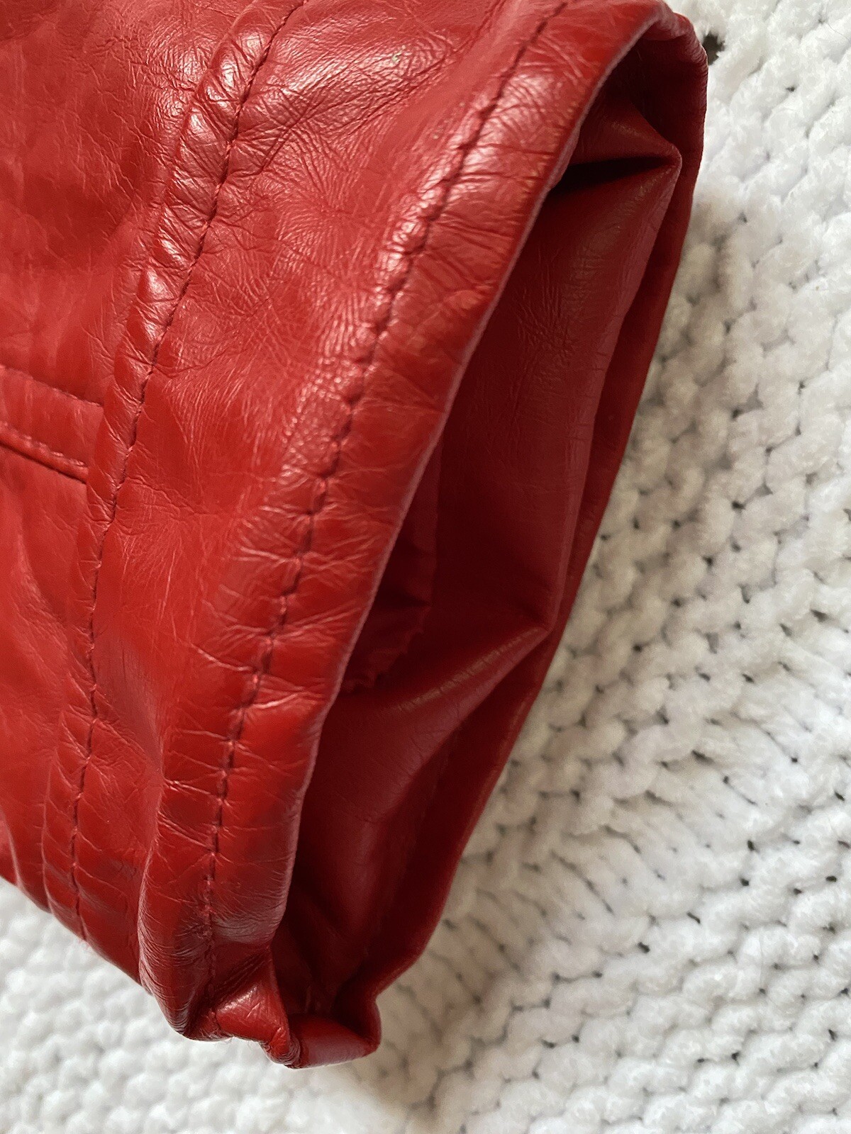 VTG ROUTE 66 Y2K Red Faux Leather PU Biker Retro Moto Jacket Thriller Women M