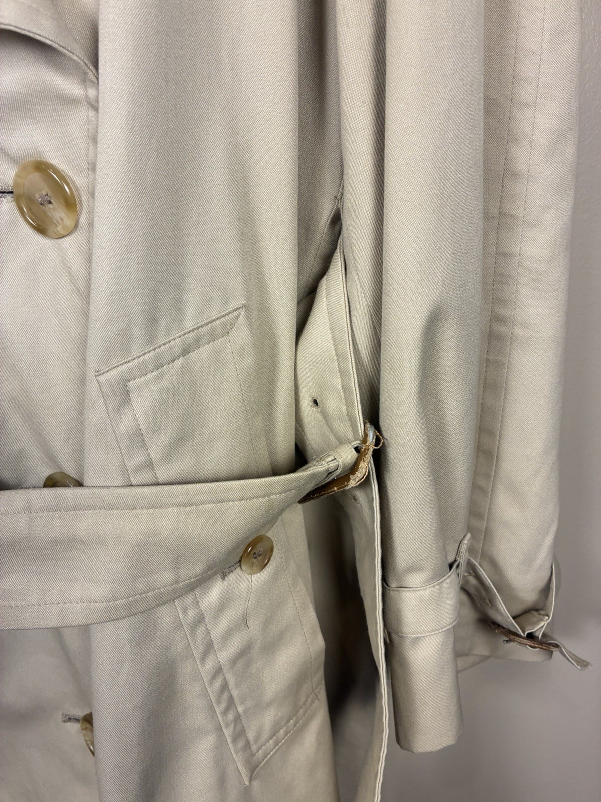 Burberry VTG Novacheck Long Trench Coat England Women Unisex M Double Breasted