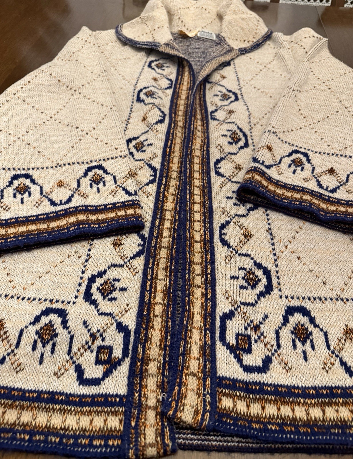 Vintage 1970s Wintuk by Sabra Southwest Collared Cardigan – No Belt