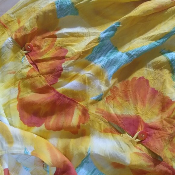 Vintage Jams World Daffodil Pattern Hawaiian Dress