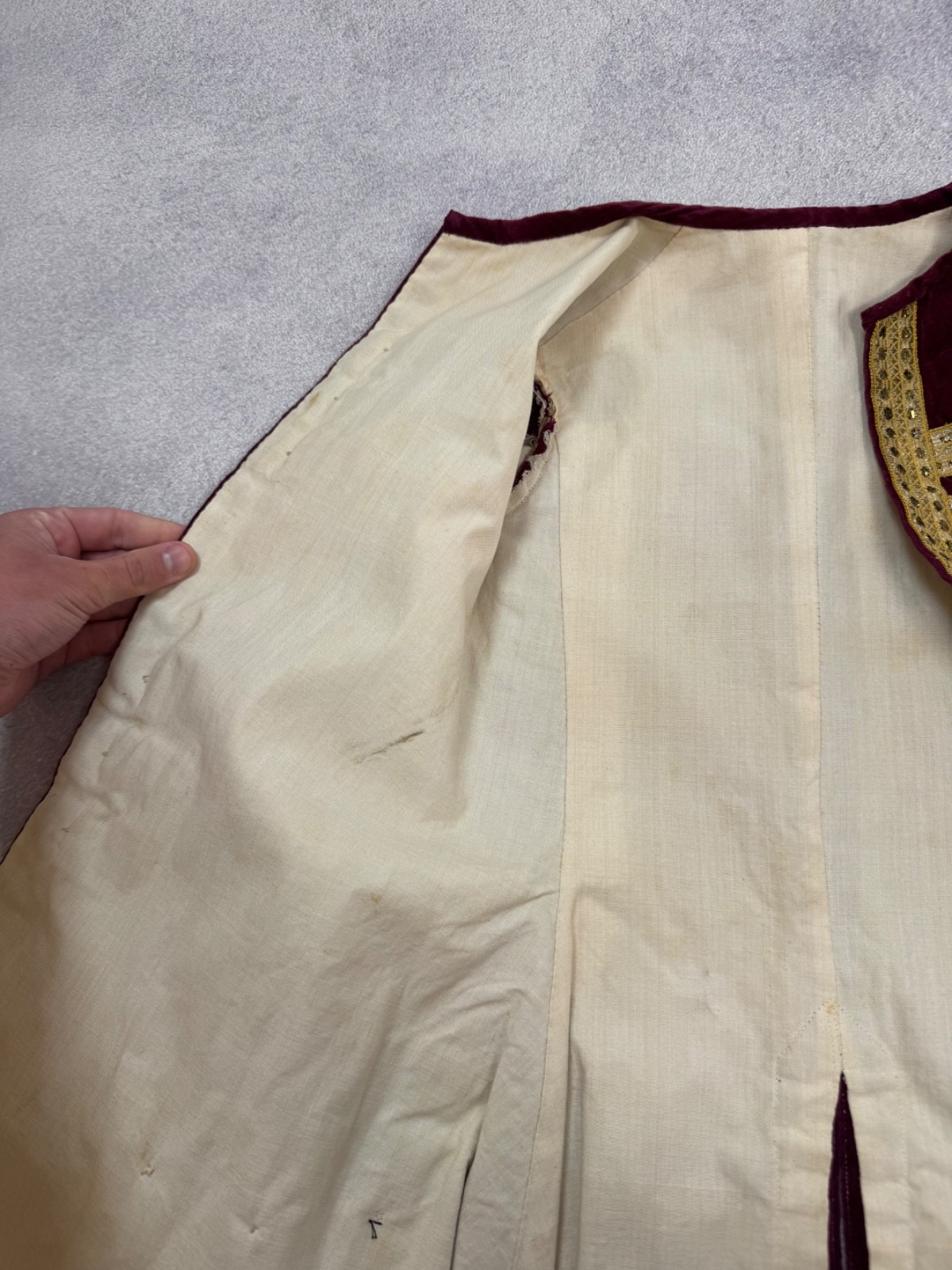 Rococo True Vintage Antique 18th Century Womens Frock Coat Jacket Red Very Rare